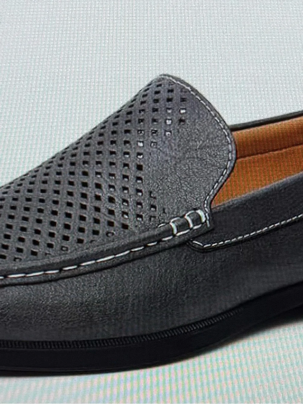 Men's Perforated Slip-On Loafers in Charcoal Gray size 10